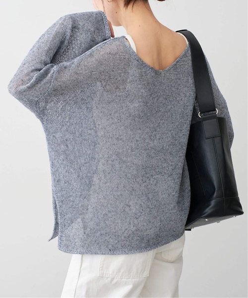 リネンワイド2WAYプルオーバー  INK BLACK Spick & Span｜《新色有り / 追加》リネンミックス2WAYプルオーバー