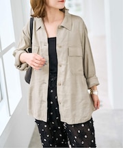 リネンミックスストレッチシャツジャケット