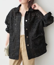 《一部店舗+WEB限定》LAYAS/レイヤーズ レースシャツジャケット