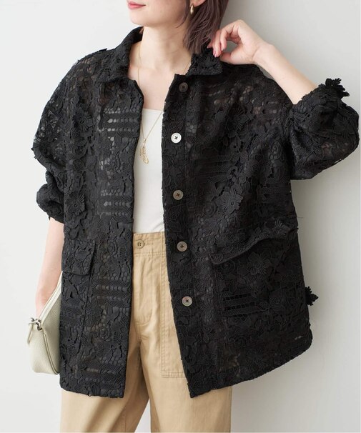 《一部店舗+WEB限定》LAYAS/レイヤーズ レースシャツジャケット