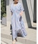 《WEB限定追加》ne Quittez pas Cotton Voile Stripe Waist Gather Dress