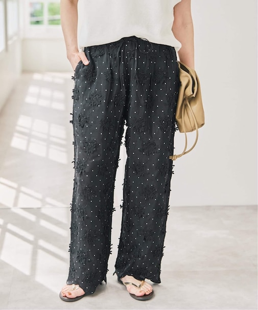 crinkle crinkle crinkle dot 3D rayon shuntang easy pants