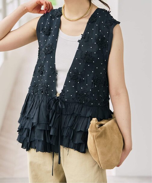 《別注》crinkle crinkle crinkle Frill rayon shantung vest*