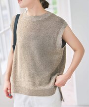 《手洗い可》リネンミックスフレンチプルオーバー