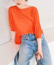 《WEB限定カラー有り / 追加》ICE FINE 5分袖ボートネックニット