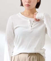 フェイクレイヤードガーゼフライストップス