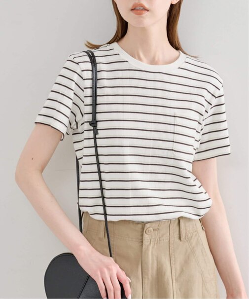 ハリヌキリブマルチボーダーTシャツ