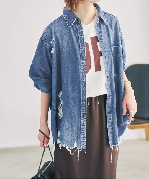 6ozダメージデニムシャツ