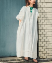 a&m リネンブレンドハシゴレースワンピース