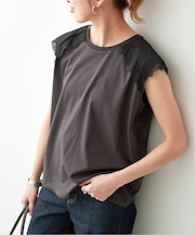 レースコンビフレンチスリーブTシャツ