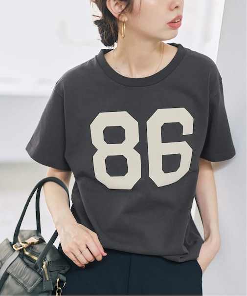 スウェードプリントロゴTシャツ