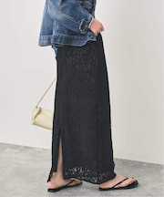 brushed lace ストレートスカート