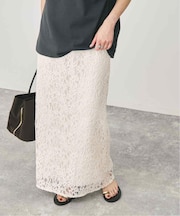 brushed lace ストレートスカート