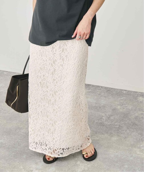 brushed lace ストレートスカート