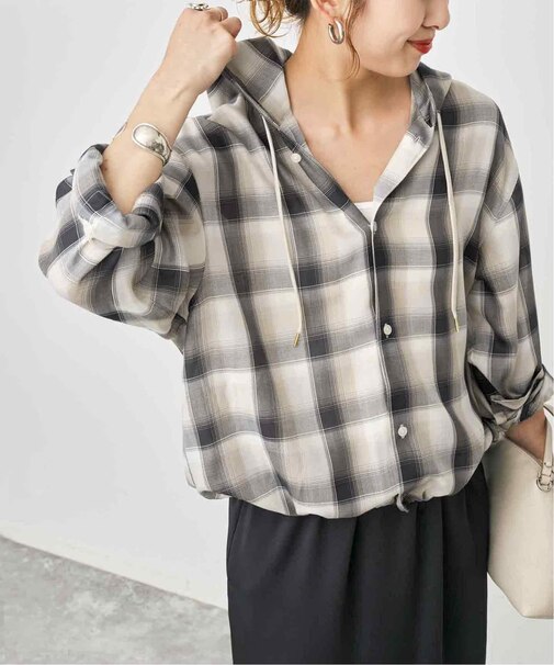PEチェックパーカ