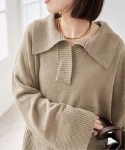 ルーズウールポロシャツニット