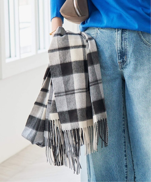 Spick & Span カシミヤチェックストール