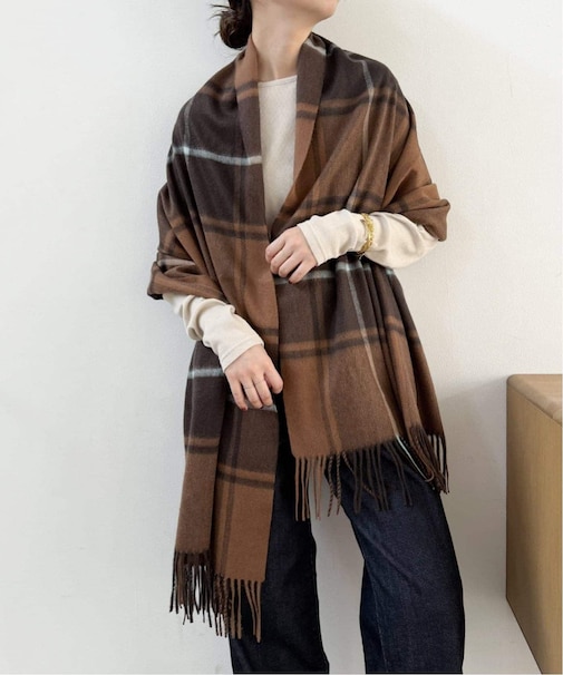 Spick & Span カシミヤチェックストール