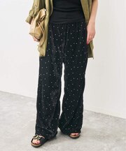 VIAN / ヴィアン スターダストグリッターベルベットイージーワイドパンツ