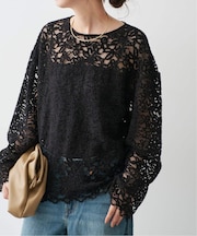 《セットアップ可》brushed lace ブラウス