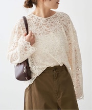 《セットアップ可》brushed lace ブラウス