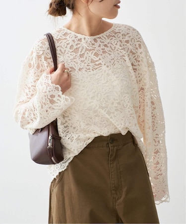 《セットアップ可》brushed lace ブラウス