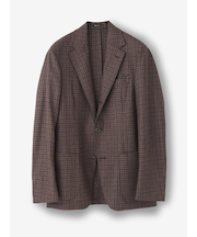 【IZ】ウールカシミヤ ガンクラブチェック ジャケット