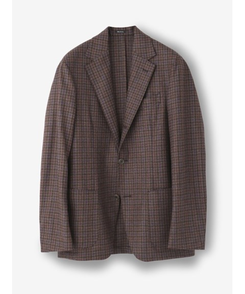 【IZ】ウールカシミヤ ガンクラブチェック ジャケット