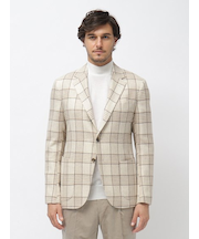 【IZG】ウールシルク チェックジャケット