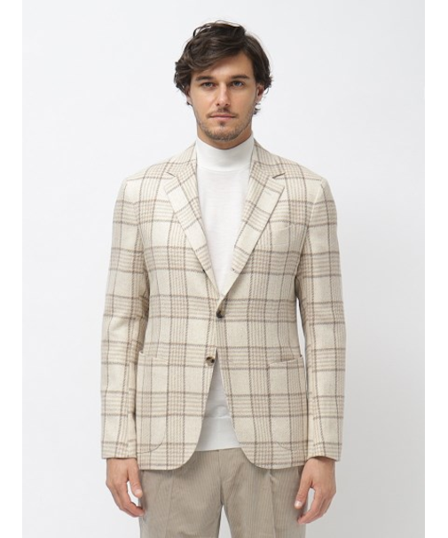 【IZG】ウールシルク チェックジャケット