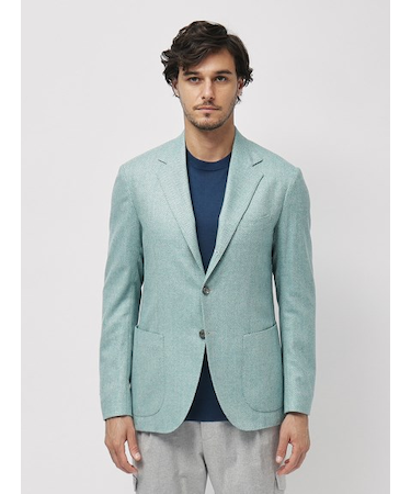 【IZG】ヘリンボーン柄 ウールジャケット