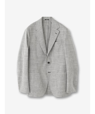【IZG】リネン混 チェック柄ジャケット