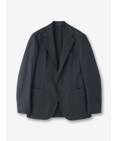 【IZG】リネン混 チェック柄ジャケット