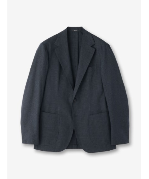 【IZG】リネン混 チェック柄ジャケット