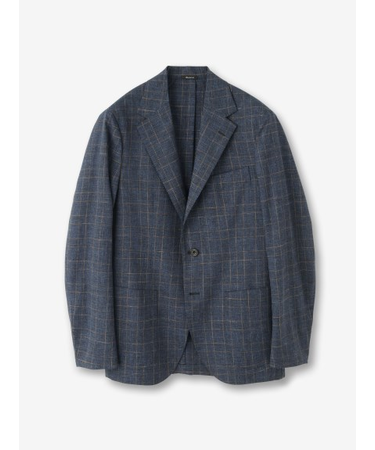 【IZG】リネン混 チェック柄ジャケット