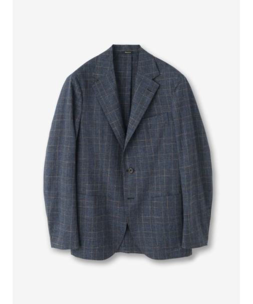 【IZG】リネン混 チェック柄ジャケット