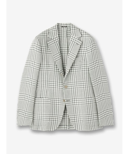 【IZG】シルクリネン ハウンドトゥース柄ジャケット