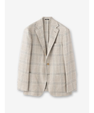 【LM】ヘンプウール チェックジャケット