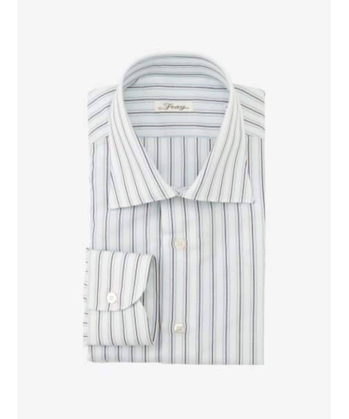 【VINTAGE FABLIC|OXFORD】ストライプ セミワイドカラーシャツ