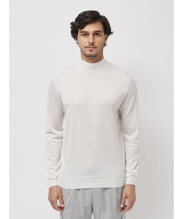 カシミヤ モックネックニット 長袖