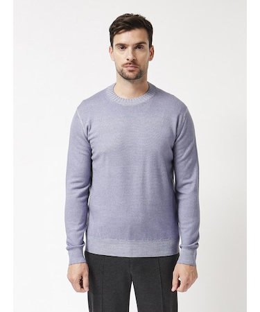 【27×9ゲージ】ウール クルーネックニット