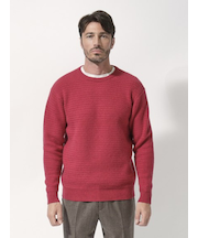 バスケット編みクルーネックニット