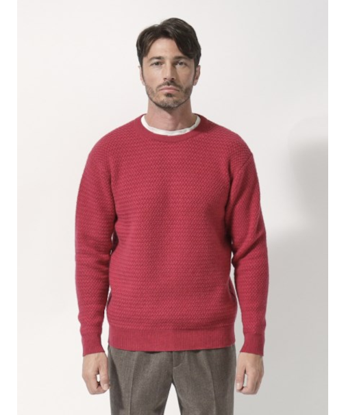 バスケット編みクルーネックニット