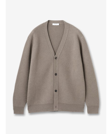 バスケット編みVネックカーディガン