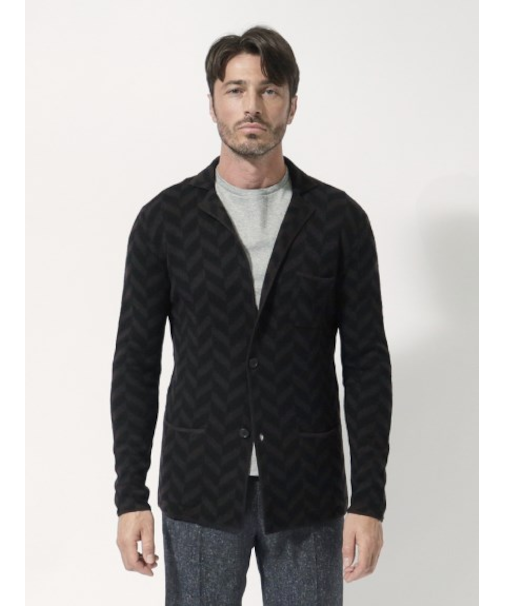 ジオメトリック柄ニットジャケット