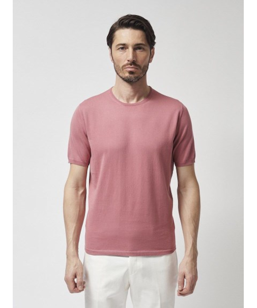 【27ゲージ】コットン クルーネックニット 半袖