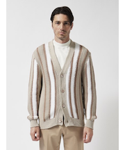 ストライプ Vネックカーディガン