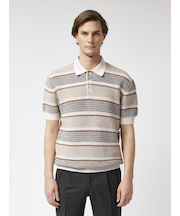 コットンボーダー半袖ニット