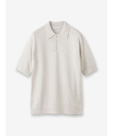 リネンコットン ニットポロ