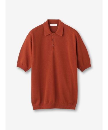 リネンコットン ニットポロ